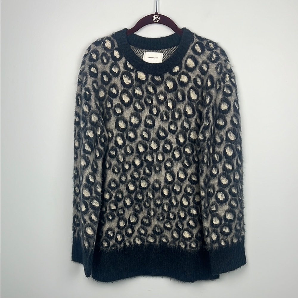 Current/ Elliot oversized 1/ small crewneck animal print cozy sweater